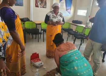 Apprentissage des gestes de Premiers Secours dans une entreprise à Kawéni lors d'une formation PSC